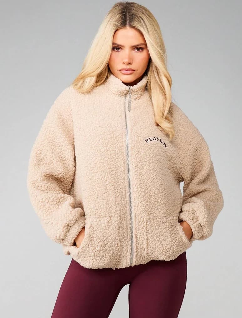 Missguided Fleece Zip Up Sherpa Jacket
