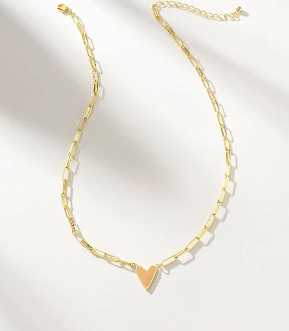 Uncommon James 14K Gold-Plated Enamel Heart Necklace
