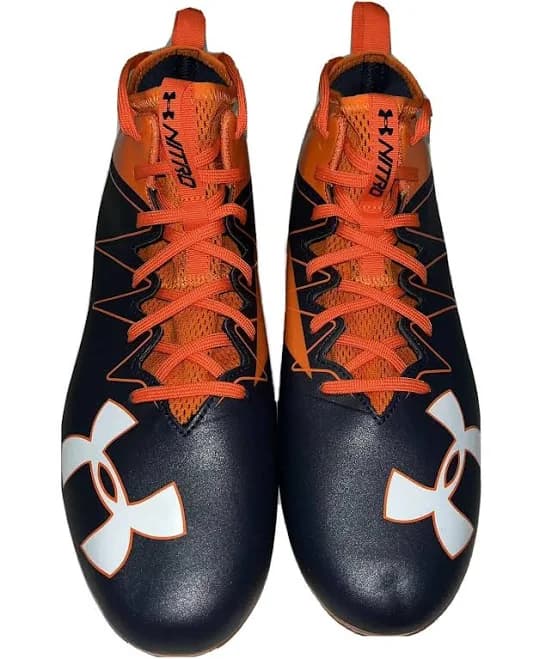 Under Armour Football Cleat Men Black Orange Size 12 Us/11 Uk/46 Eur