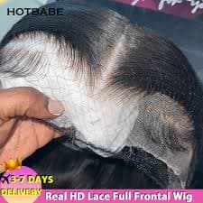400% Density HD Lace Frontal Wigs Silk Straight Melt Skins Preplucked Invisible 4x4/5x5 HD Lace Front Wigs Human Hair HOTBABE