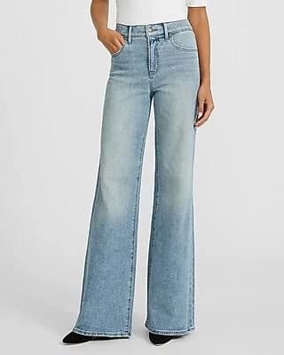 Express Women's High Waisted Relaxed Flare Jeans