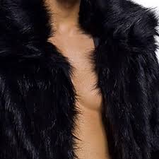 Gsywaipei Men's Faux Fur Plush Long Jacket Winter Male Long Sleeve Parka Fur Jackets Fluffy Flurry Warm Thicken Outerwear (Black,Small) at Amazon Men's Clothing store