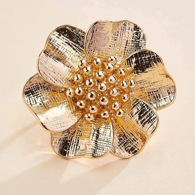 Floral Gold Statement Ring