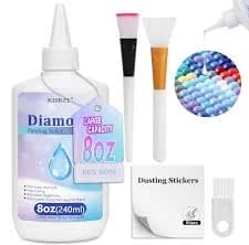 8OZ Diamond Painting Sealer, Diamond Painting Tools Adhesive with Applicator, 5D Diamond Painting Glue Sealer Permanent Hold, Shine Effect Conserver