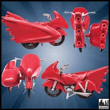 Red Motorcycle With Sidecar for 6-8 Inch Action Figures - Figures Toy Company