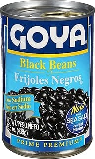 Goya Black Beans, Low Sodium, Non-GMO, 15.5 Ounce Can