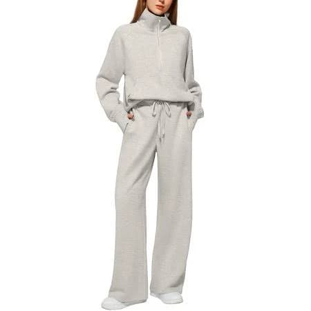 Women's Lounge Set with Half Zip Sweatshirt and Drawstring