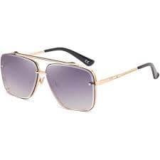 Amazon.com: MUTYNE Retro Oval Sunglasses for Women Men Fashion Vintage Gold Metal Frameless Rimless Glasses Tinted Lens UV400 Protection,Gold Gray,One size : Sports & Outdoors