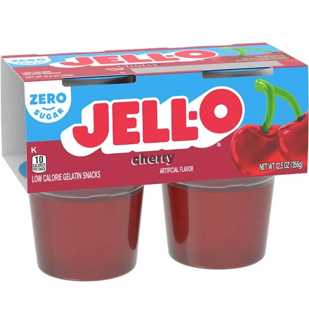 Jell-O Cherry Gelatin Snacks