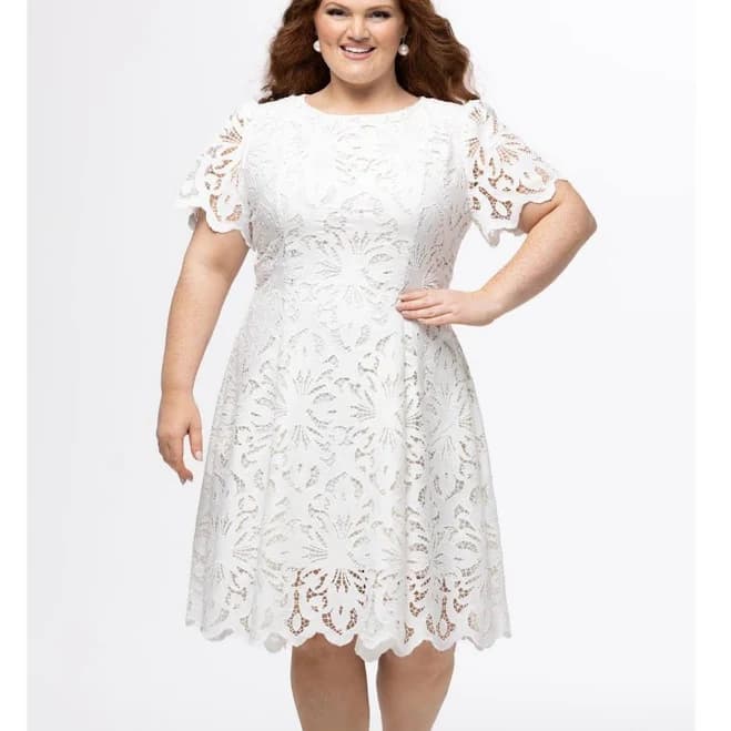 Celebrations by Sydney's Closet Women's Lace Cap Sleeve Party Dress