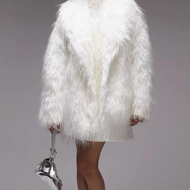 Topshop Shag Faux Fur Jacket
