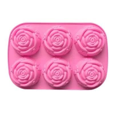 Anna-Kaci 3-Piece Rose Swirl Silicone Baking Mold Set