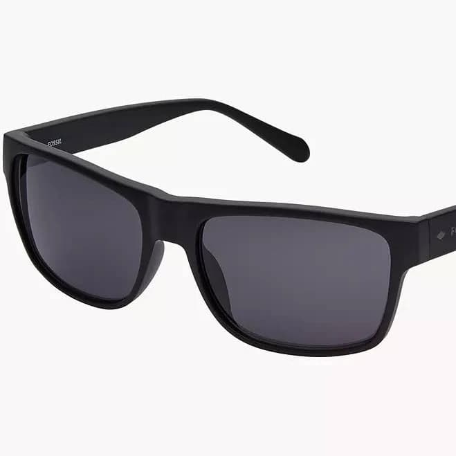 Fossil Men's Burke Rectangle Sunglasses - Black