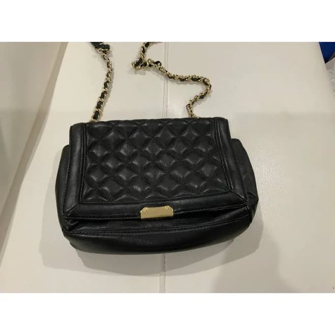 Talbots Bags | Talbots Black Quilted Chain Shoulder Crossbody Bag Gold Lock Flap | Color: Black/Gold | Size: One Size | Adacalero's Closet