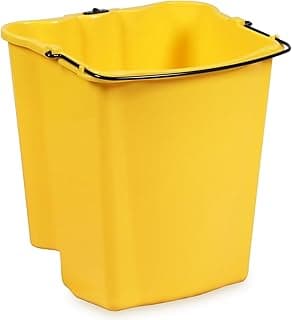 Plexon Dirty Water Bucket for Plastic Prince 8.75 Gallon / 35-QT Commercial Yellow Mop Bucket and Side Press Wringer, Yellow
