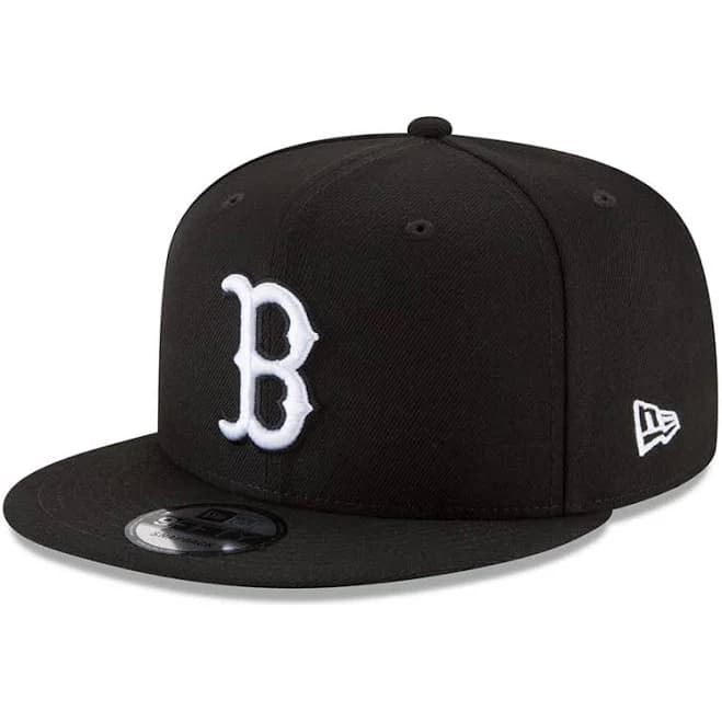 Boston Red Sox Black and White Basic New Era 9FIFTY Snapback Hat