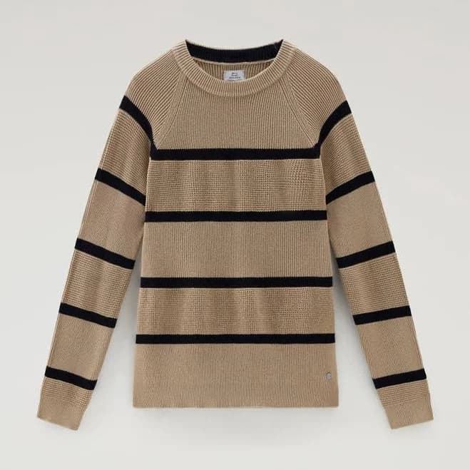 Woolrich Men's Striped Cotton Crewneck Sweater