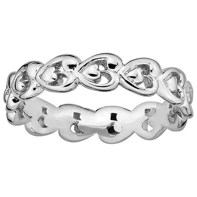 Stacks & Stones Women's Sterling Silver Heart Stack Ring