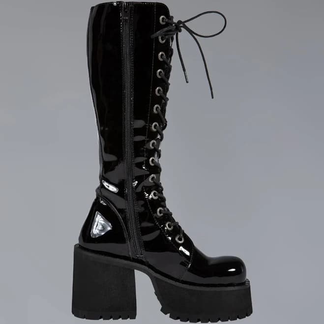 UNIF Knee High Platform Leather Boots