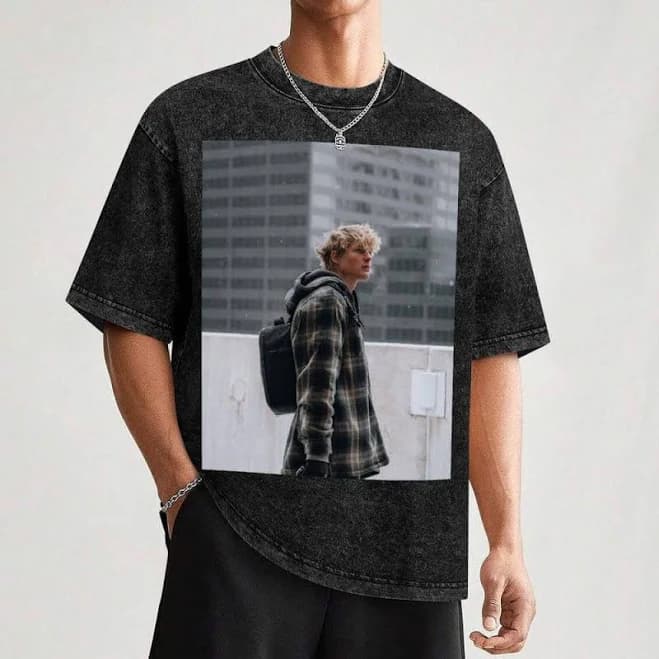 Custom Vintage Washed Basic Tee with Photo