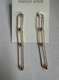 Marlyn Schiff Gold Long Dangle Earrings | eBay