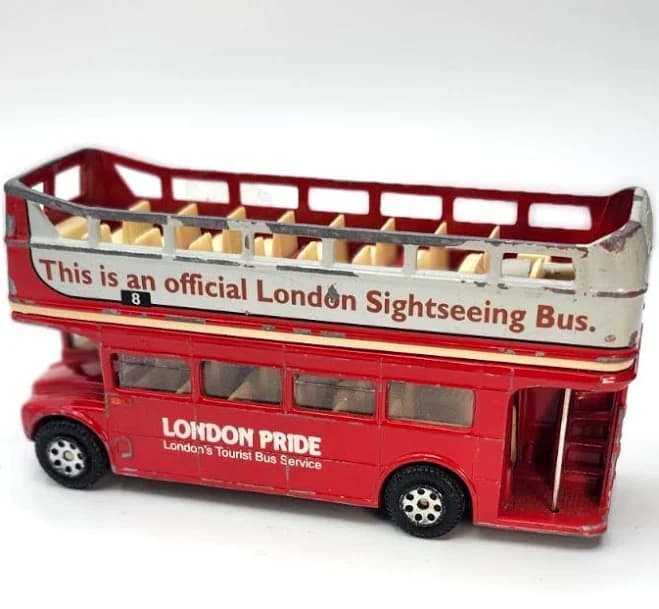London Double Decker Red Sightseeing Tour Bus Open Top Corgi Toy