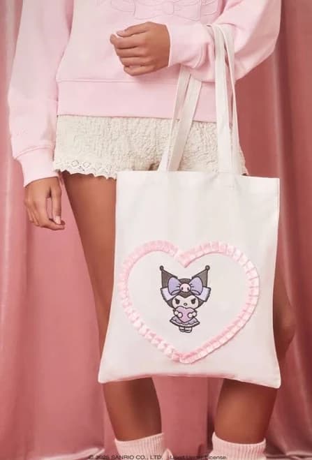 Sanrio Official Kuromi Purple White Pink Bling Lolita Kawaii Heart