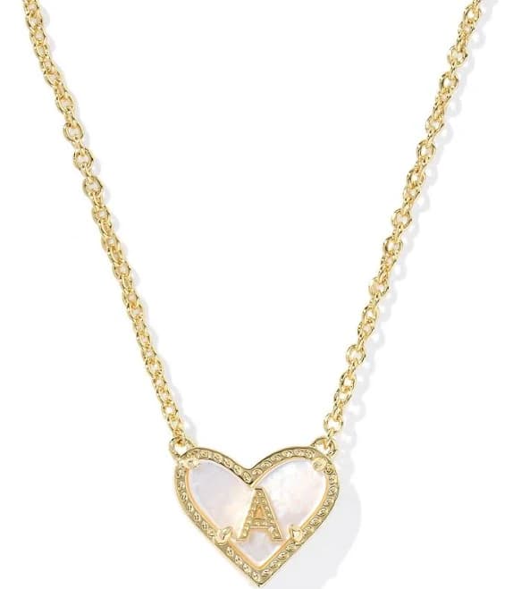 Kendra Scott Heart Letter Pendant Necklace