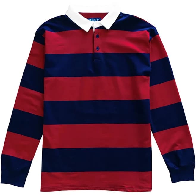 Comfortable Stretch Striped Rugby Shirt