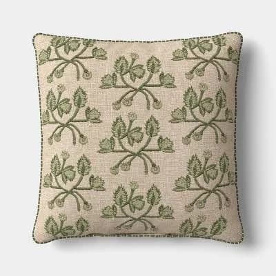 Threshold Square Embroidered Vine Pillow