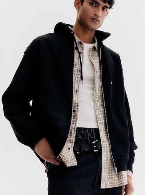 H&M Men's Loose Fit Hooded Jacket