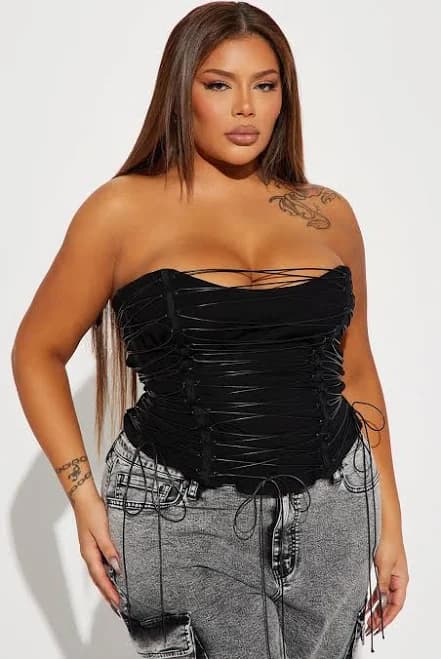 Fashion Nova Plus Size Lace Up Strapless Sweetheart Corset