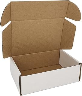 6x4x2'' Small Shipping Boxes 25 Pack, Corrugated Cardboard Mailers for Business, White (CM642-25)