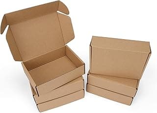 7x5x2 inch Shipping Boxes 6 Pack Brown, Tab Lock Tuck Top Mailer Boxes for Packaging Small Business, Small Cardboard Gift Boxes for Wrapping Mailing Present