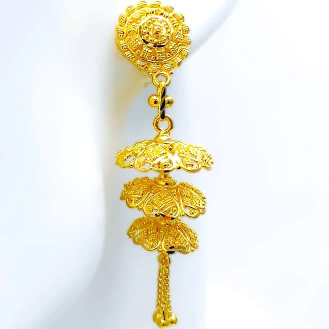 22K Gold Jhumki Earrings