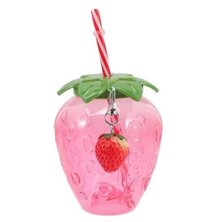 Raindrops Cute Pink Plastic Strawberry Shaped Cup