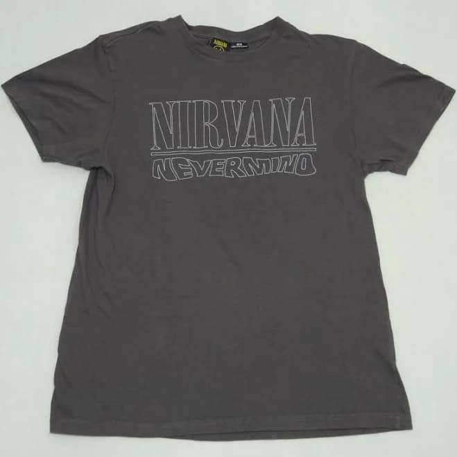 Nirvana Nevermind Graphic T-shirt Cotton Short Sleeve Dark Gray Unisex