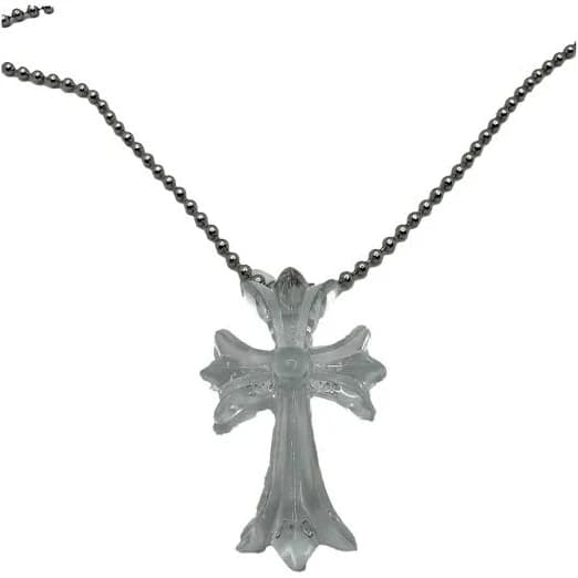 Chrome Hearts Cross Pendant Ball Chain Necklace