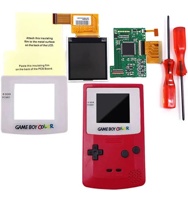 Nintendo GBC Shell Game Boy Color Handheld System Kit - White | 22 Colors | 5 Level Brightness Backlight LCD Screen | Region Free | China | Nintendo