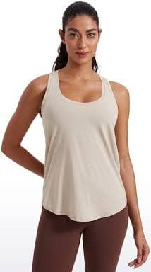 crz yoga Women's Pima Cotton Racerback Tank