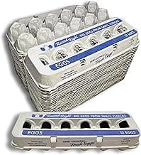 Henlay Jumbo Egg Cartons for 12 Farm Fresh Eggs – Cute Printed Design, Recycled Paper Cardboard, Durable & Reusable Egg Container (20)