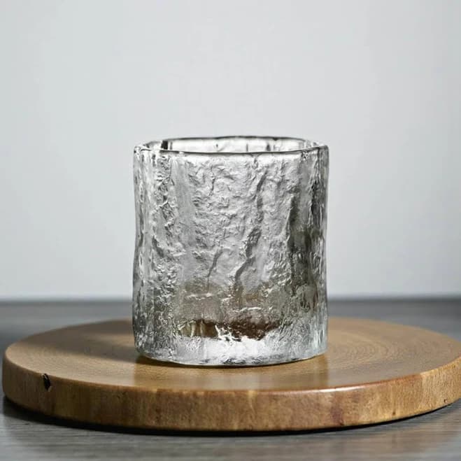 Textured Whiskey Glass 240ml - Unique Old Fashioned Tumbler, Premium Cocktail Glass, Handmade Rocks Glass for Bourbon & Scotch