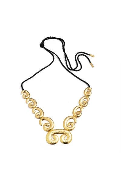 Natori Gold Plated Brass Swirl Pendant Necklace