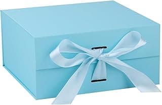Light Blue Gift Box,6x6x3 Inches Gift Boxes with Lids for Presents with Magnetic Closure and Ribbon for Wedding,Storage,Birthday