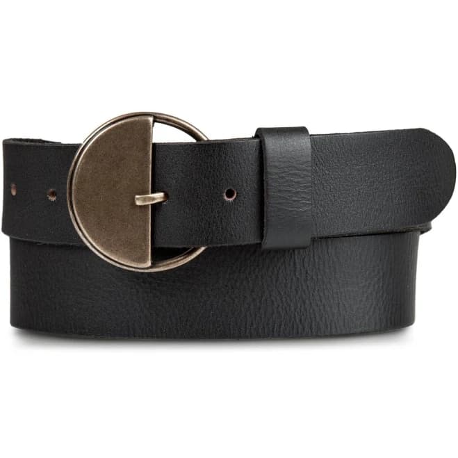 Lucky Brand Women's Half Circle Statement Buckle Leather Belt