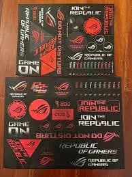 Genuine ASUS ROG Republic Of Gamers Decal Stickers Set Sheets