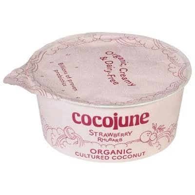 Cocojune Organic Cultured Coconut Yogurt Strawberry Rhubarb 4oz
