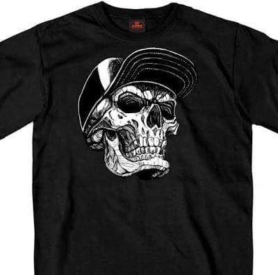 Hot Leathers Gms1465 Men's Black 'Snapback Skull' T-Shirt