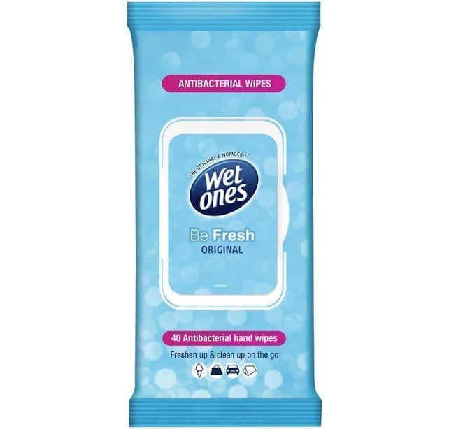Wet Ones Be Fresh Original 40 Antibacterial Wipes