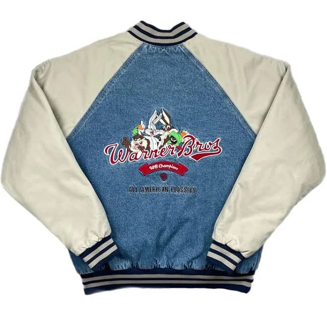 Vintage 2001 Warner Bros Studios Looney Tunes Champions Varsity Jacket